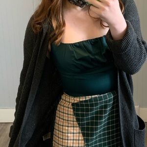 DYNAMITE Blue/green milkmaid style tank top